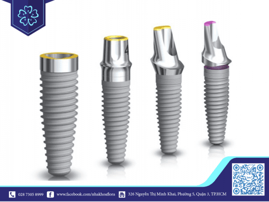 Kích thước trụ Implant khác nhau tùy thuộc vào nhu cầu cấy ghép