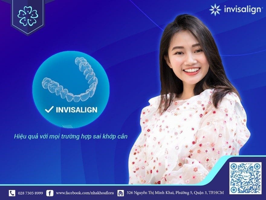 Khách hàng hài lòng với niềng răng trong suốt tại Flora