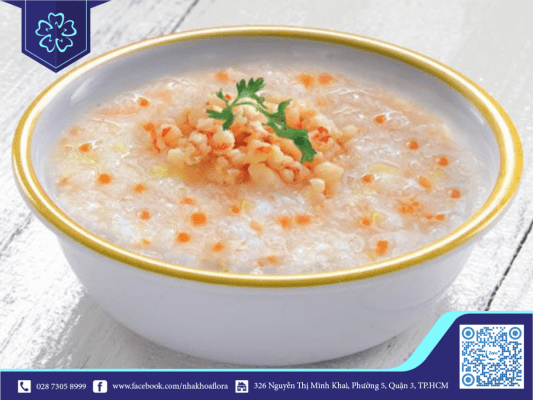 Ăn thức ăn mềm như cháo, súp,...