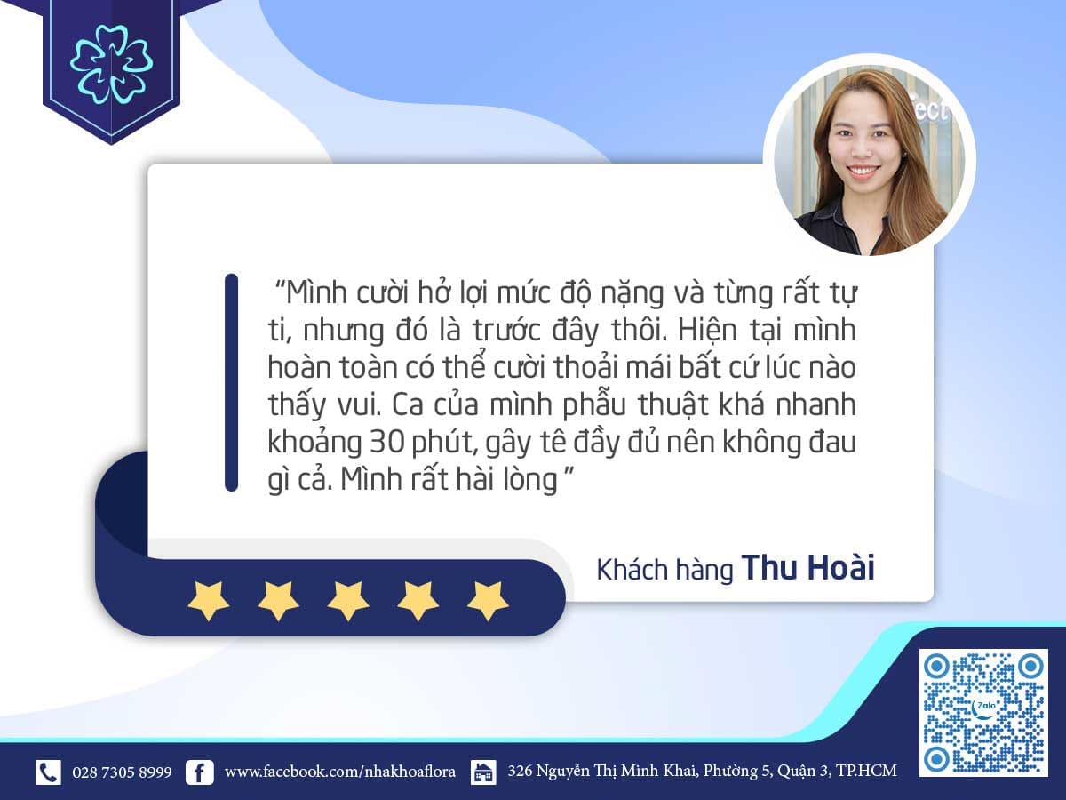 review sau chữa cười hở lợi - khách hàng thu hoài