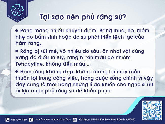 Lý do nên phủ răng sứ
