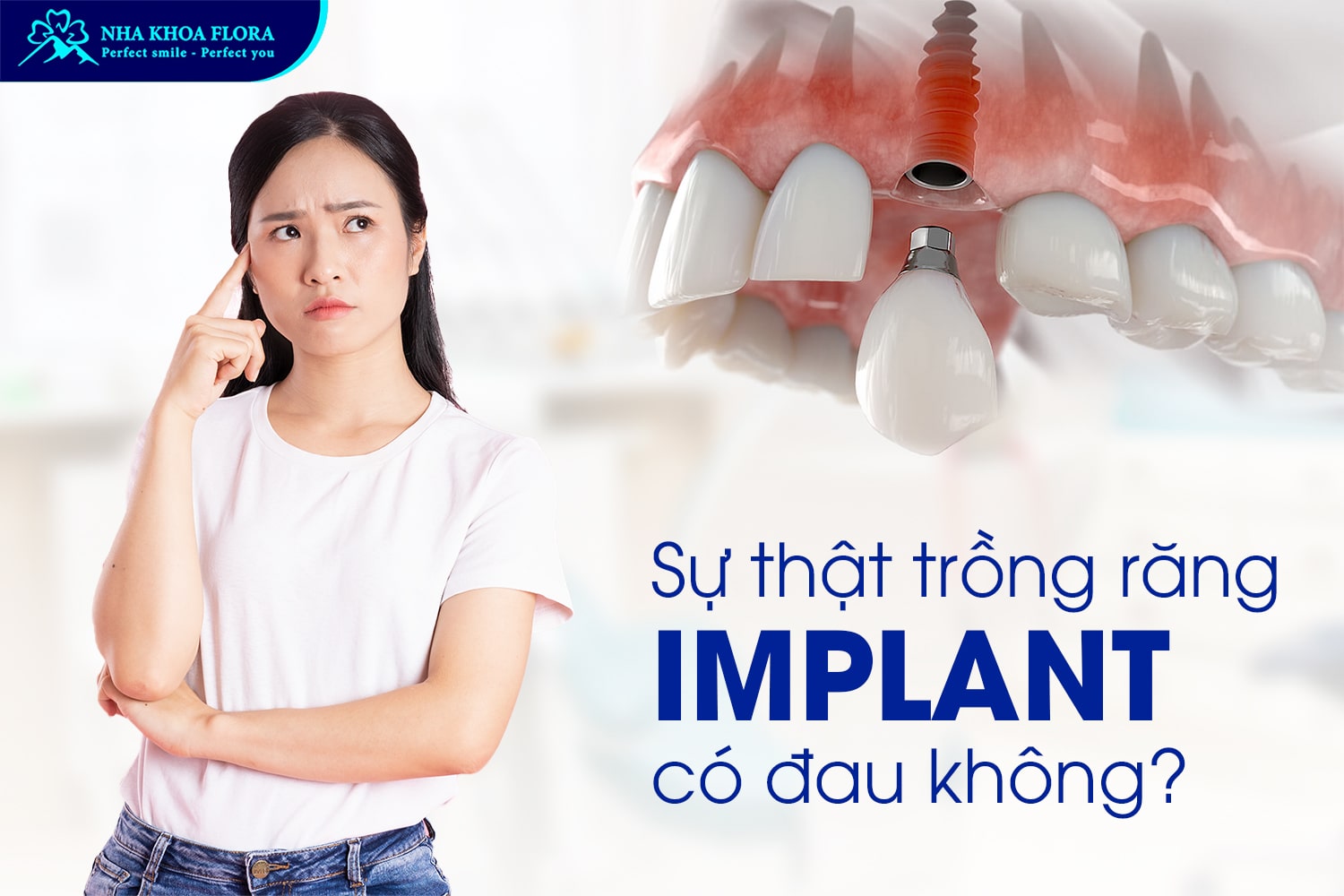 Trồng răng Implant thường không gây đau nhức bởi trước khi thực hiện bệnh nhân đã được gây tê