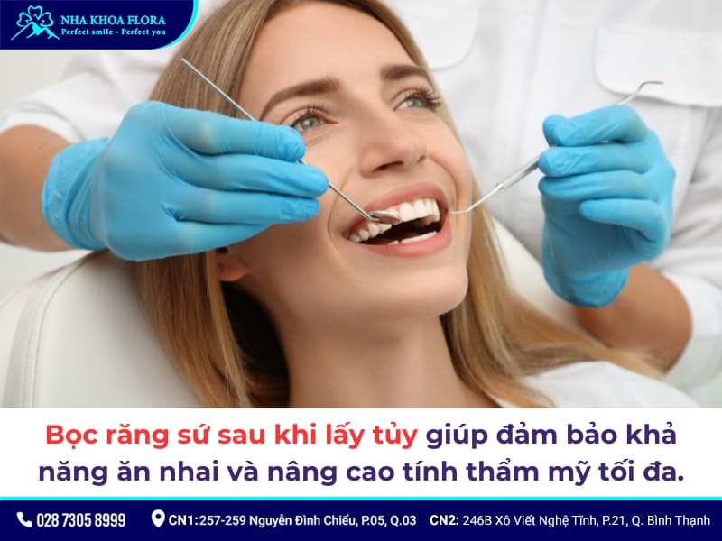 lấy tủy bọc răng sứ giá bao nhiêu