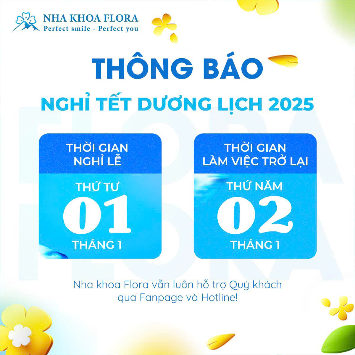 Thông báo nghỉ Tết dương lịch 2025